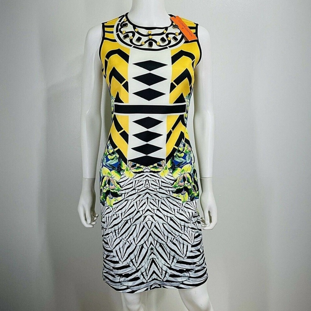 Clover Canyon Scuba Dress Jeweled neckline